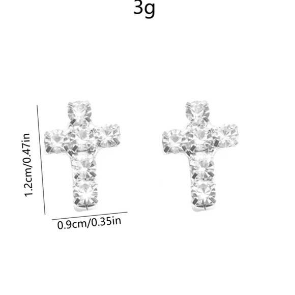 Elegant Silver Cross Earrings - Picture 4 of 5